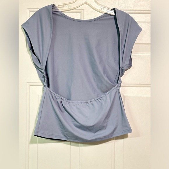 Women's Sexy Backless Y2K Crop Tee Short Sleeve Slim‎ Fit Crewneck Summer Casual - Picture 4 of 6